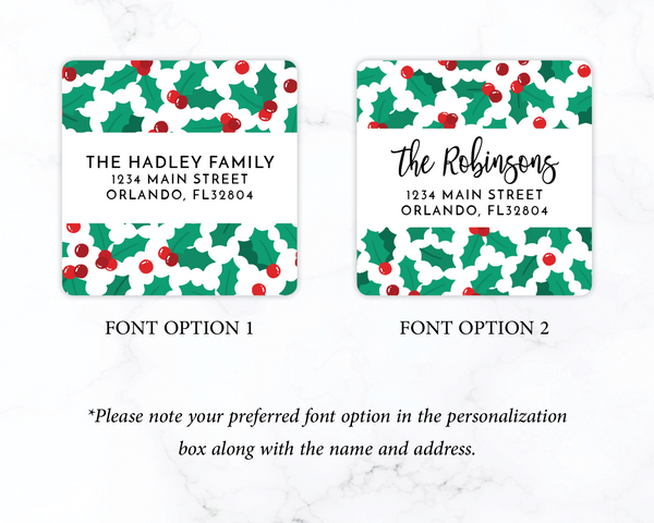 Holly | Holiday Return Address Labels