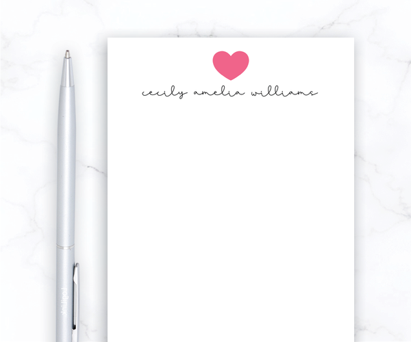 Personalized Notepad • Heart