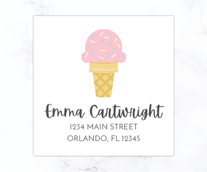 Ice Cream | Square Address Labels