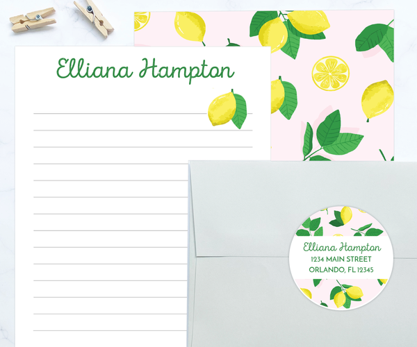 Kids Letter Writing Set • Lemon Stationery