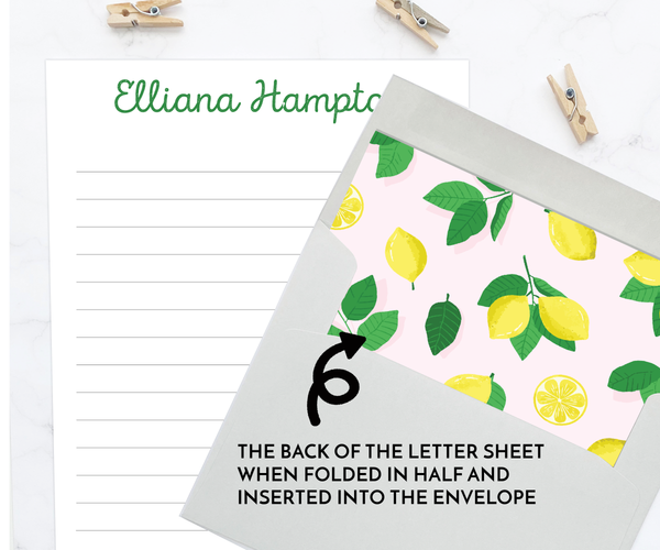 Kids Letter Writing Set • Lemon Stationery