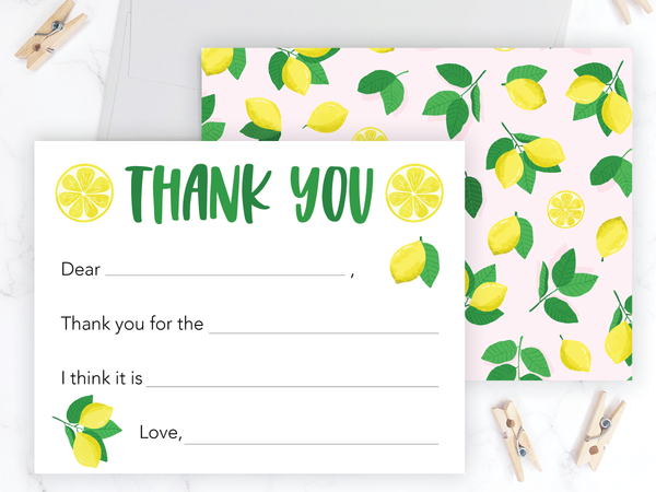 Lemons • Fill-in-the-Blank Thank You Cards