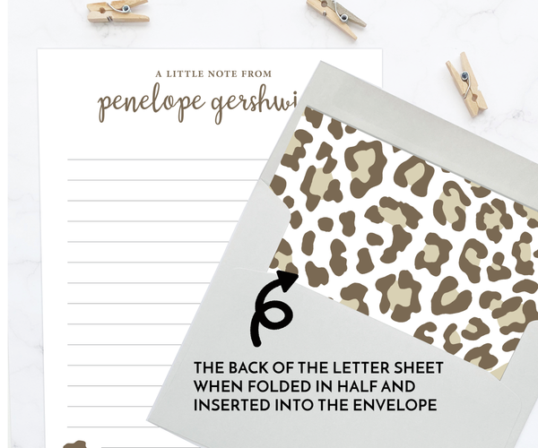 Kids Letter Writing Set • Leopard Stationery