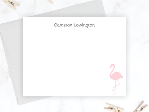 Flamingo • Flat Note Cards