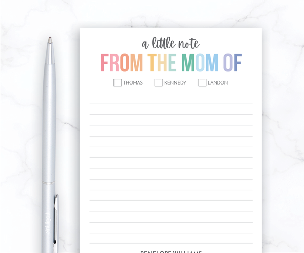 Personalized Mom Notepad • Pastel