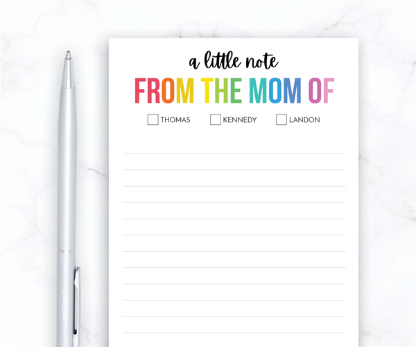Personalized Mom Notepad • Rainbow