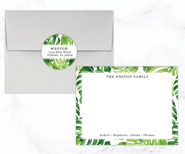 Monstera Family • Flat Note Cards