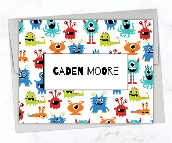 Little Monsters • Folding Note Cards