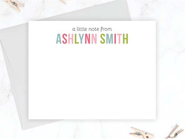 Multi Name • Flat Note Cards