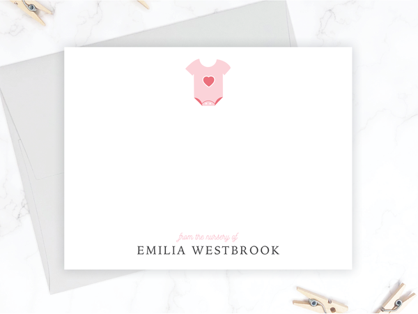 Pink Bodysuit • Flat Note Cards