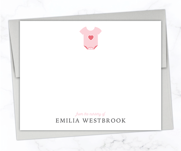 Pink Bodysuit • Flat Note Cards