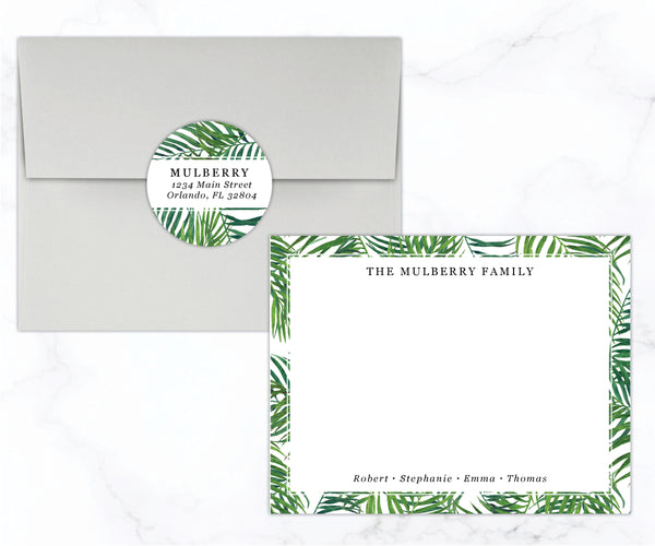 Palm Family • Flat Note Cards