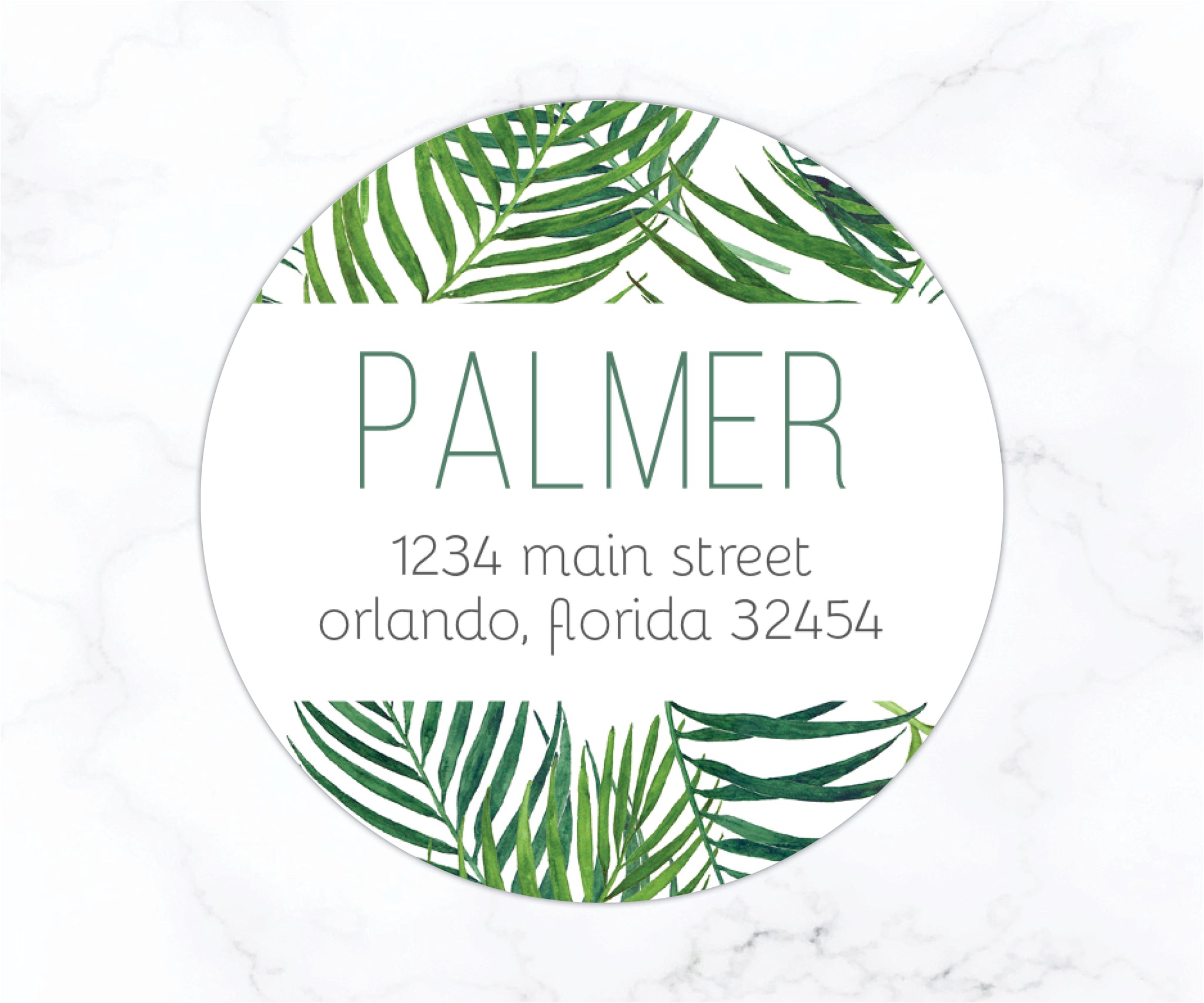 Palm | Round Return Address Labels