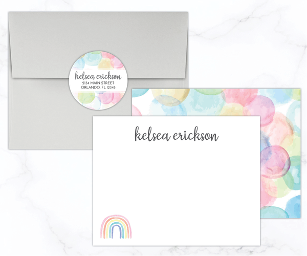 Pastel Dots • Flat Note Cards