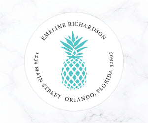 Pineapple | Round Return Address Labels
