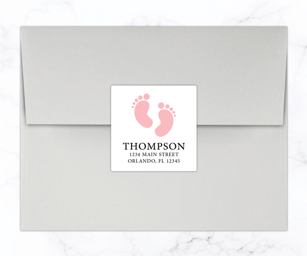 Baby Feet | Square Address Labels