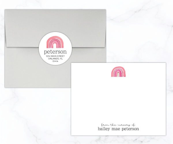 Pink Rainbow • Flat Note Cards