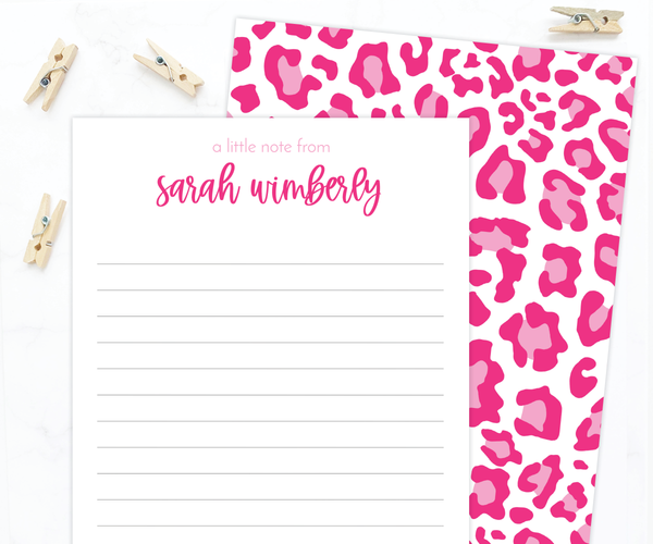 Kids Letter Writing Set • Pink Leopard