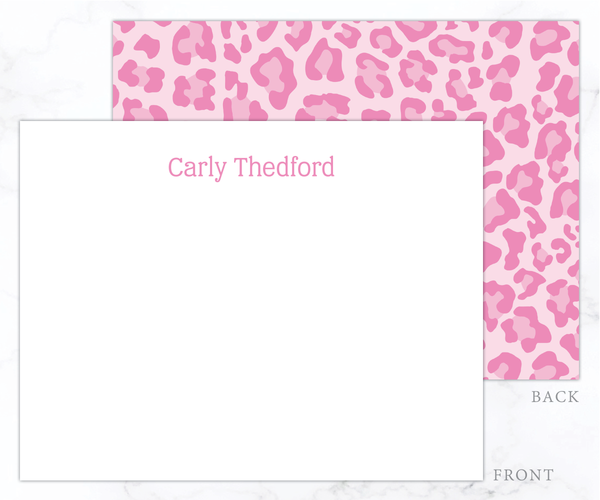 Pink Leopard • Flat Note Cards