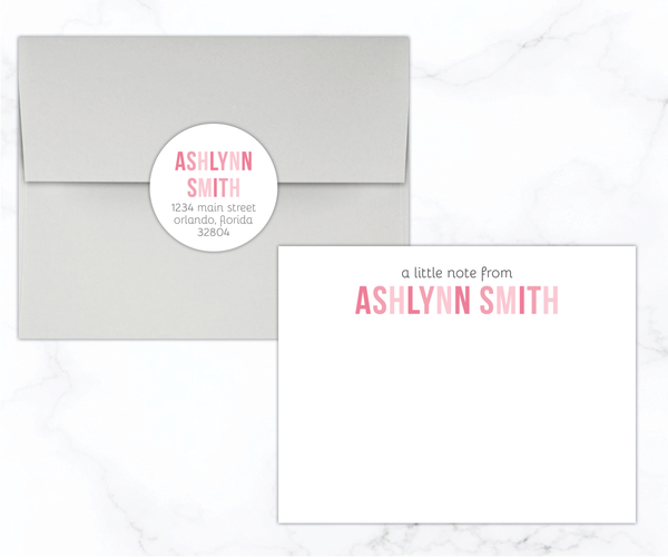 Pink Multi • Flat Note Cards