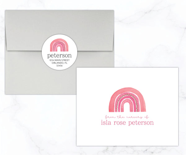 Pink Rainbow • Folding Note Cards