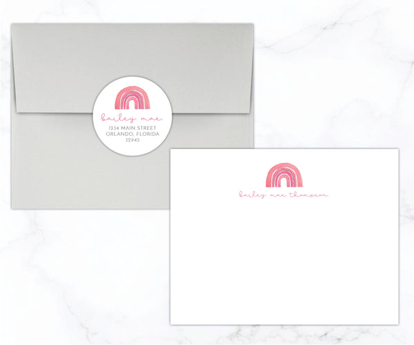 Pink Rainbow • Flat Note Cards