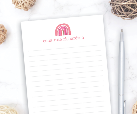 Personalized Notepad • Pink Rainbow