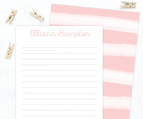 Kids Letter Writing Set • Pink Watercolor