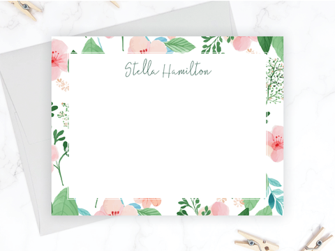 Blush Floral • Flat Note Cards