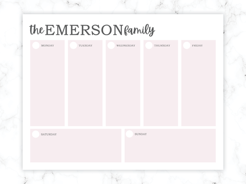 Weekly Planner Notepad • Blush