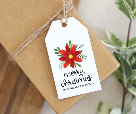 Poinsettia • Holiday Gift Tags