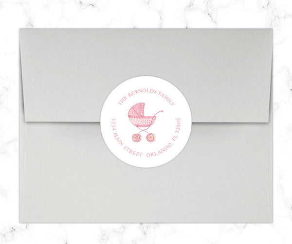 Pink Pram • Flat Note Cards