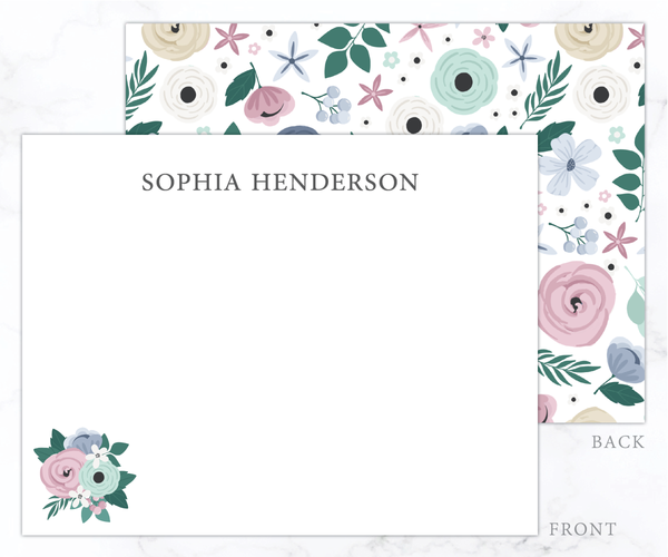 Lavender Floral • Flat Note Cards