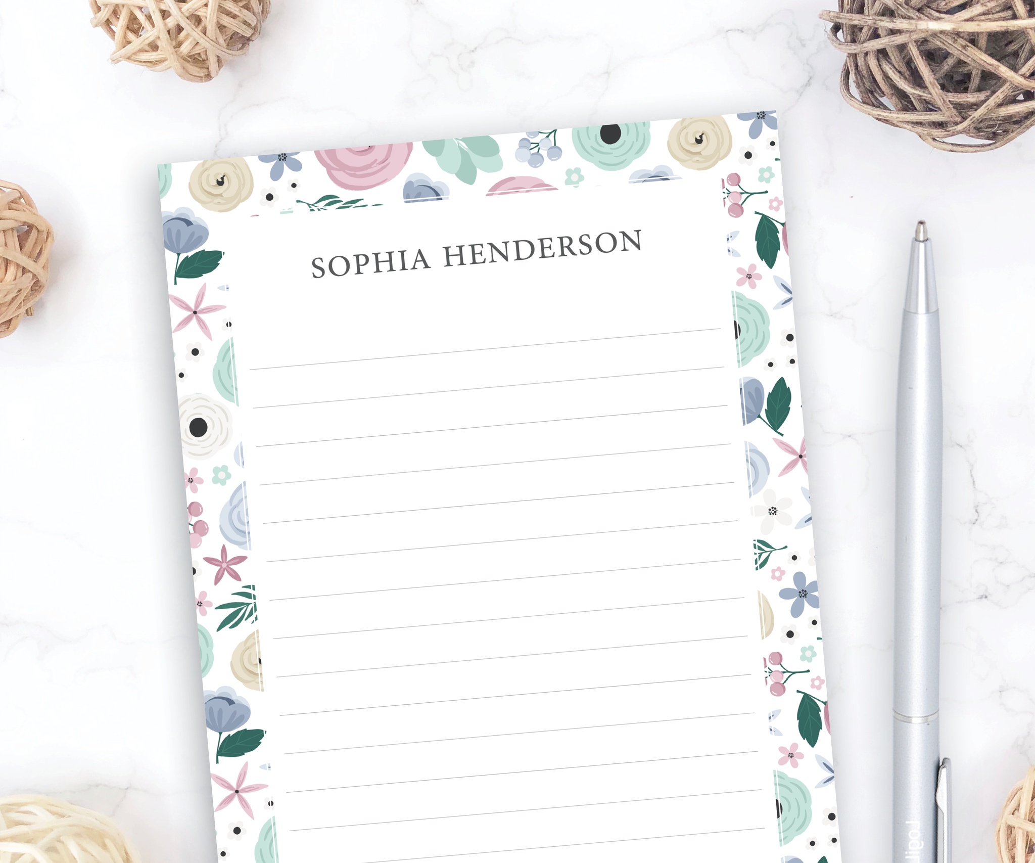 Personalized Notepad • Lavender Floral