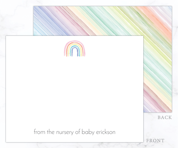 Watercolor Rainbow • Flat Note Cards