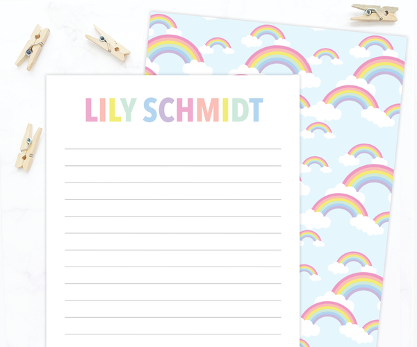 Kids Letter Writing Set • Rainbow Stationery
