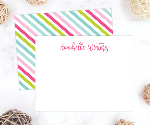 Rainbow Stripes • Flat Note Cards