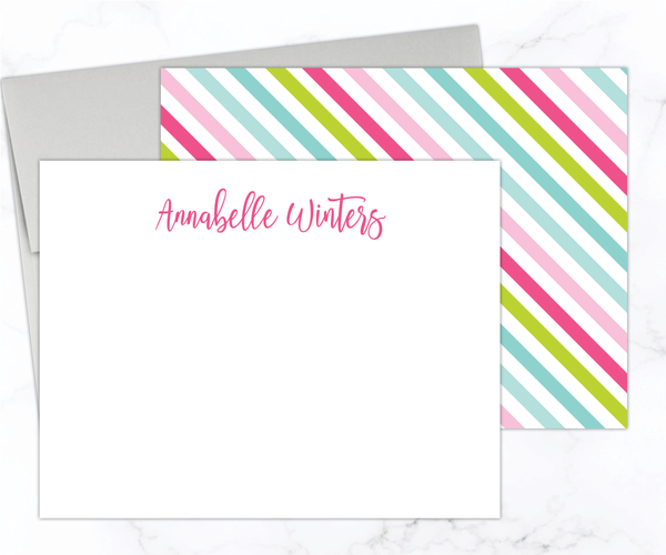 Rainbow Stripes • Flat Note Cards