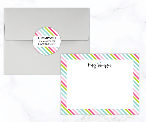 Rainbow Stripe • Flat Note Cards
