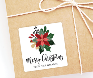 Poinsettia • Holiday Gift Labels