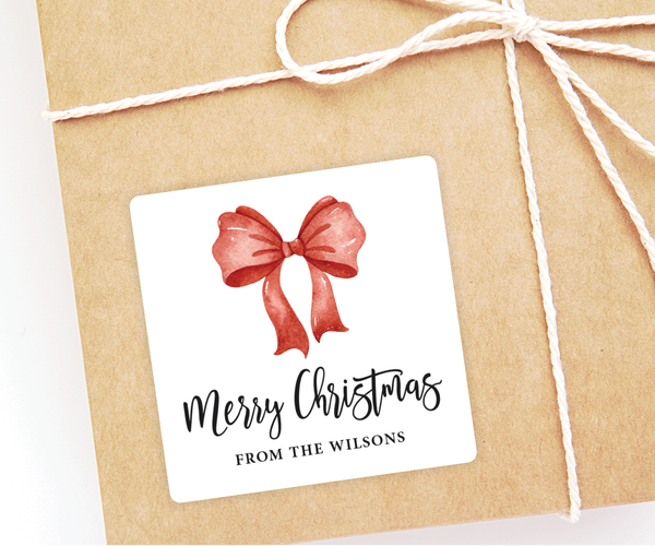 Red Bow • Holiday Gift Labels