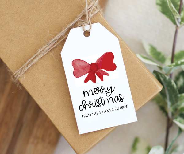 Red Bow • Holiday Gift Tags