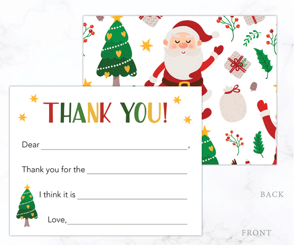 Santa • Fill-in-the-Blank Thank You Cards