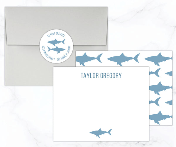 Sharks • Flat Note Cards