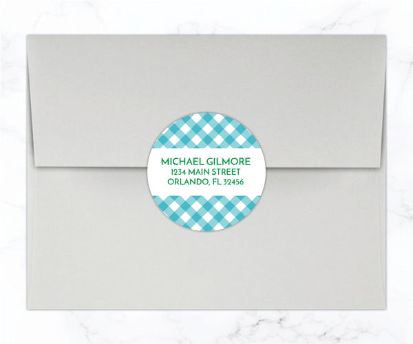 Gingham Monogram • Folding Note Cards