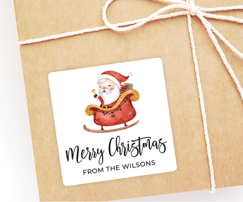 Santa's Sleigh • Holiday Gift Labels