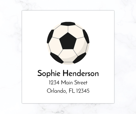 Soccer | Square Address Labels