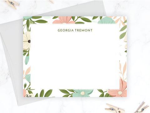 Soft Floral • Flat Note Cards