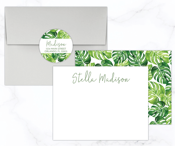 Monstera Leaf • Flat Note Cards