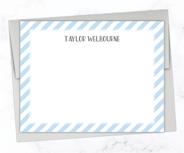 Striped Border • Flat Note Cards